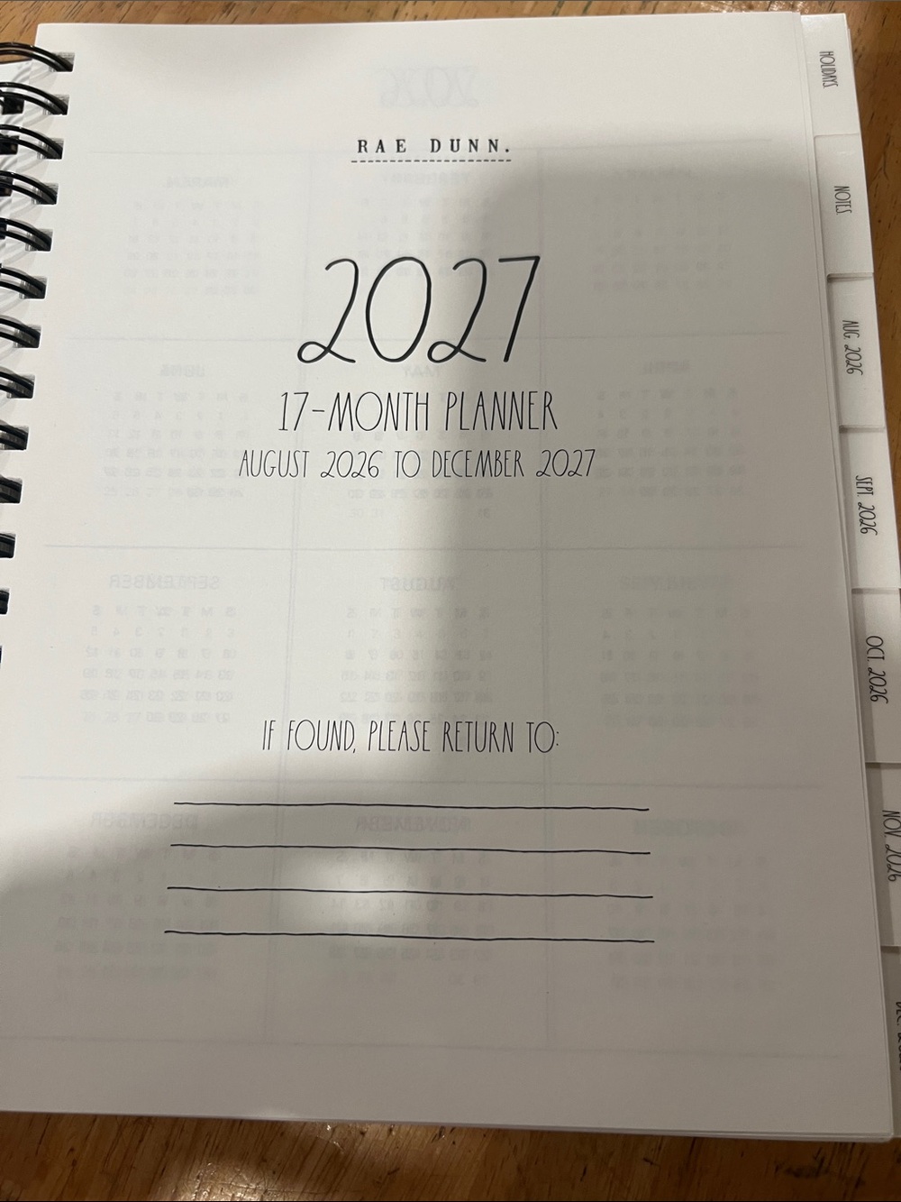 Rae Dunn Black & Gold 2027 Bee Spiral Planner - Picture 4 of 5